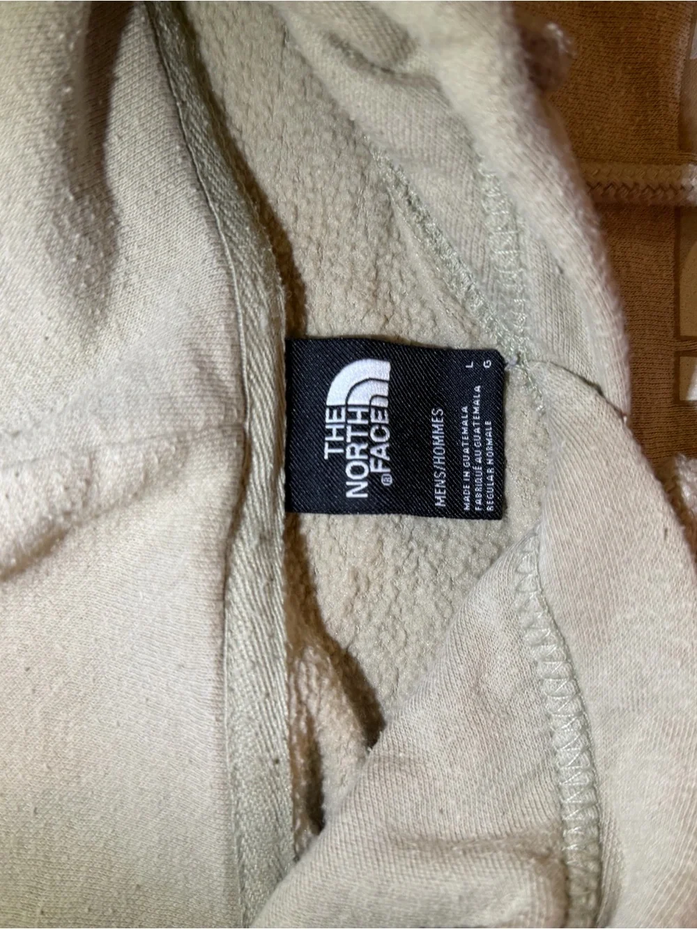 The North Face Men’s Hoodie in Light Beige with Camo Logo